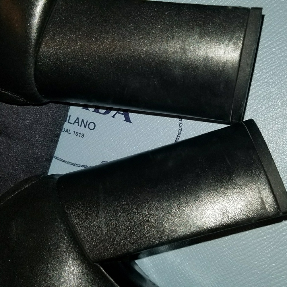 Pre-Loved Black Prada Block Heel Bootie - Picture 6 of 7